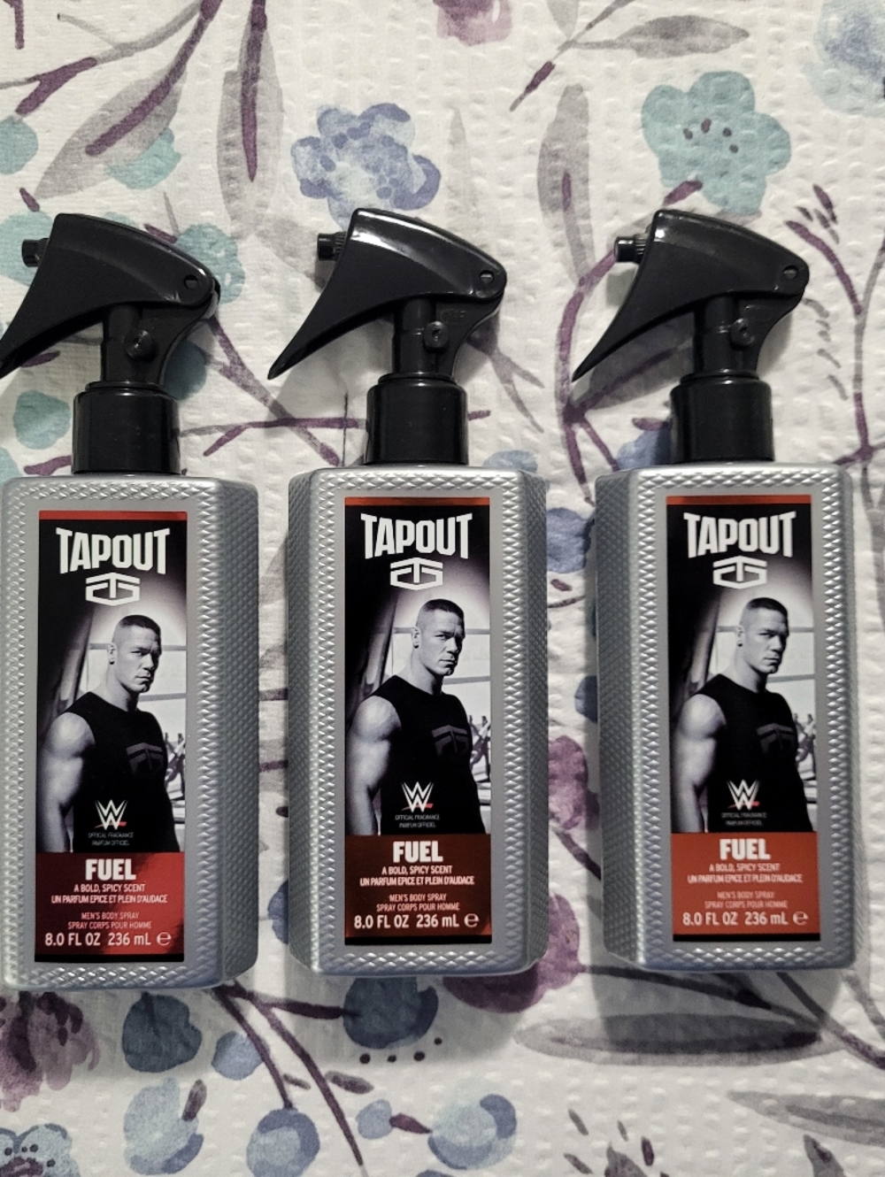 NEW TapOut Men's Body Spray John Cena 3x Bottle Lot, WWE